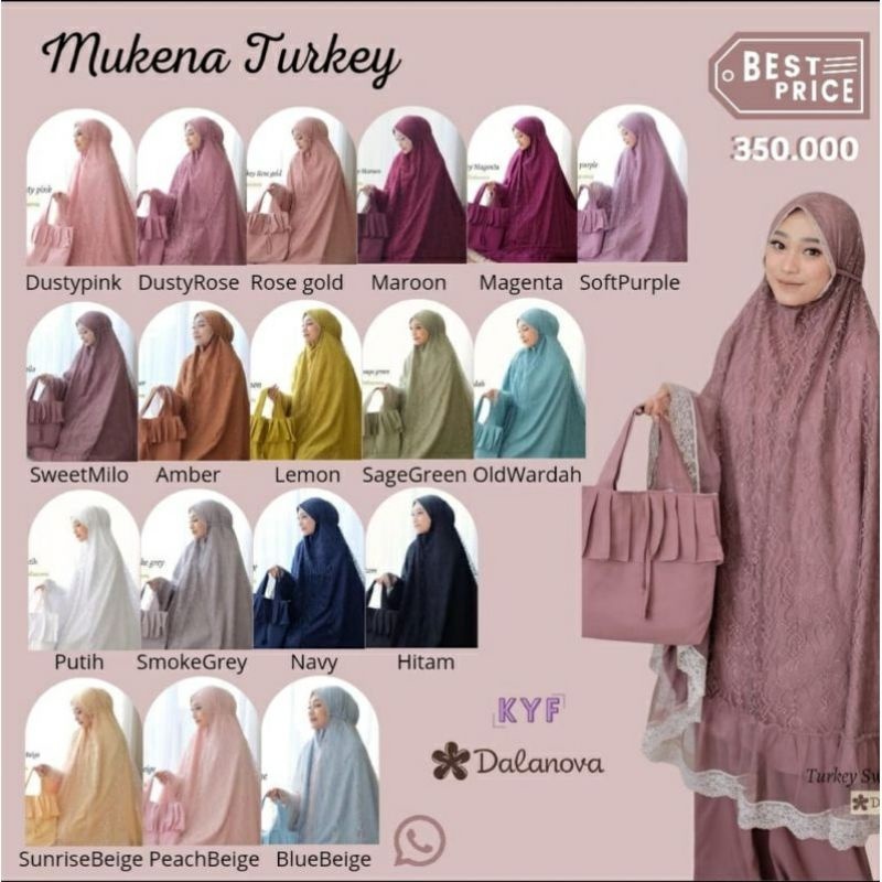MUKENA DEWASA TERBARU BY DALANOVA TURKEY / MUKENA BRUKAT / MUKENA ELEGAN MEWAH MODEL BRUKAT BY DALAN