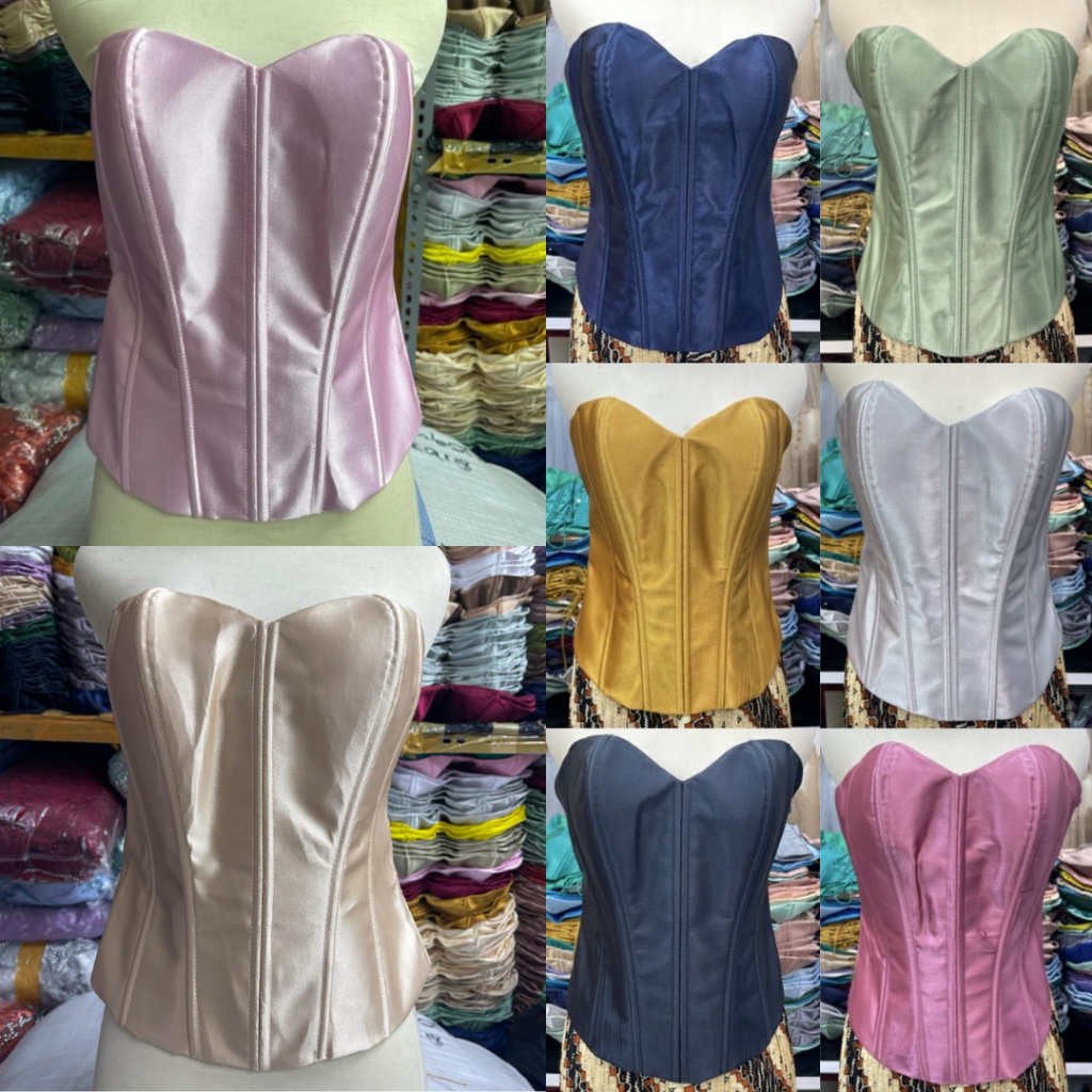 Longtorso Kemben JUMBO Dalaman Kebaya Satin Silk Bustier Sateen 8 Tulang
