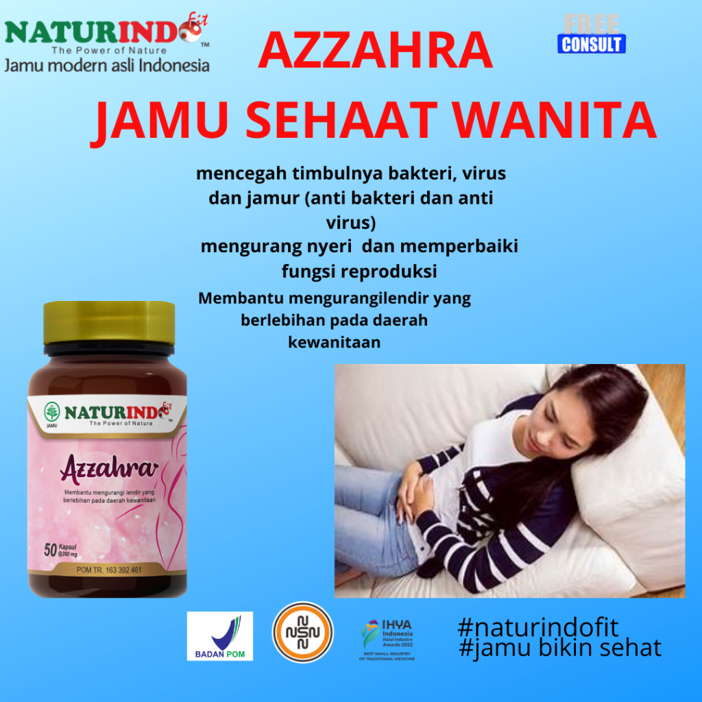 Azzahra Naturindo Obat Herbal Pelumas Vagina Ampuh,Miom,Bau Keputihan Obat Nyeri Saat Haid Pelembab 