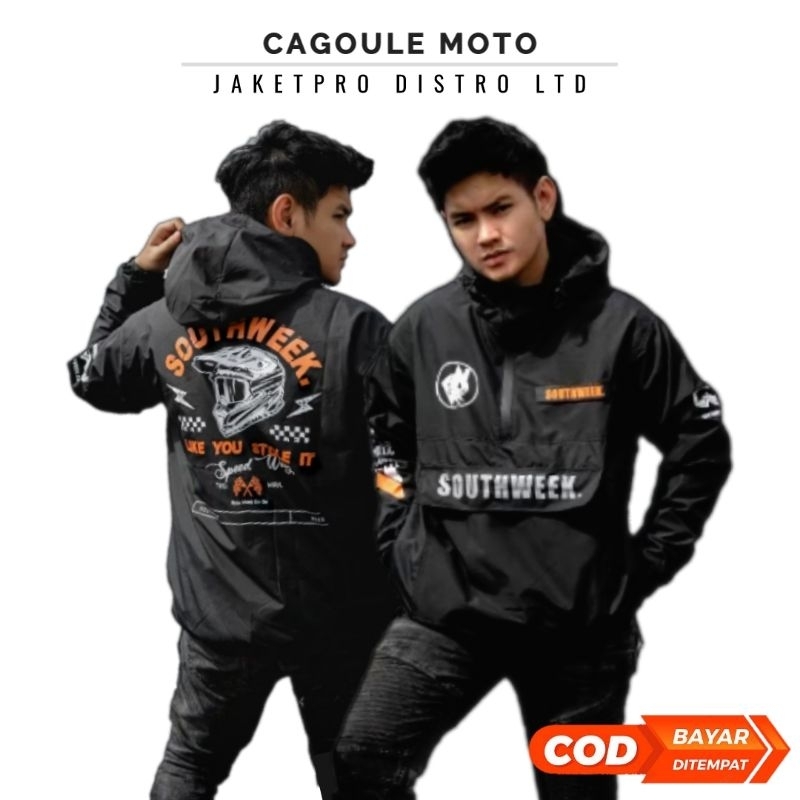 Jaket Cagoule Moto Pria Anti Air Tebal Saku Doraemon Cagoule Waterproof Southweek
