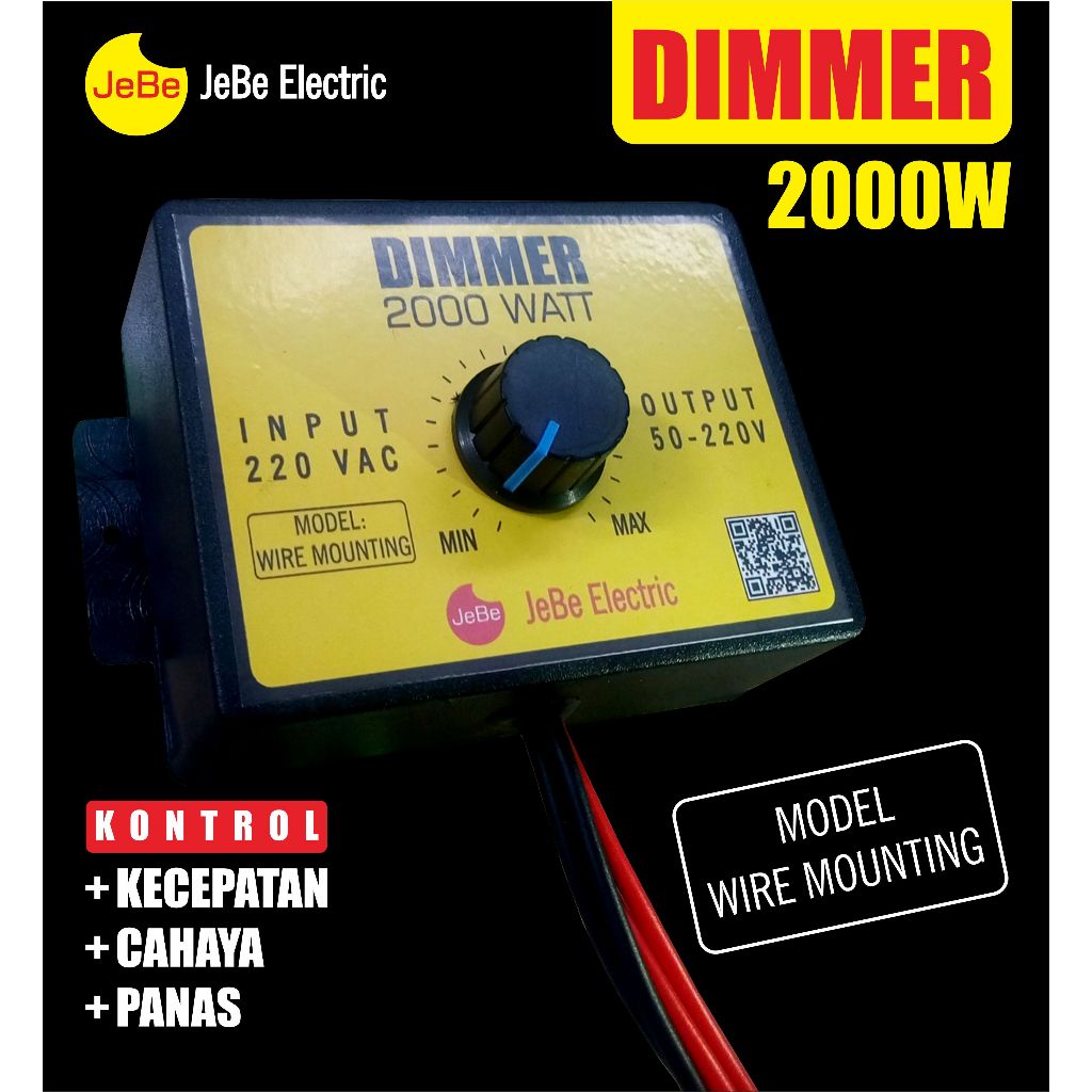 Dimmer 2000W/220VAC_pengatur putaran gerinda bor dinamo motor listrik