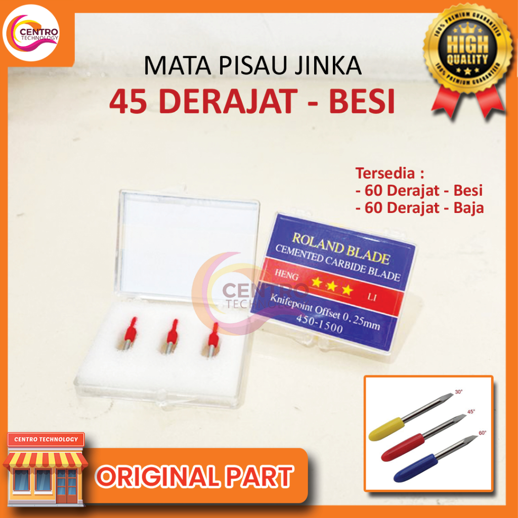 Mata Pisau / Jarum / Blade 45° Besi, 60° besi, dan 60° bahan Baja untuk Mesin Cutting Sticker Jinka,