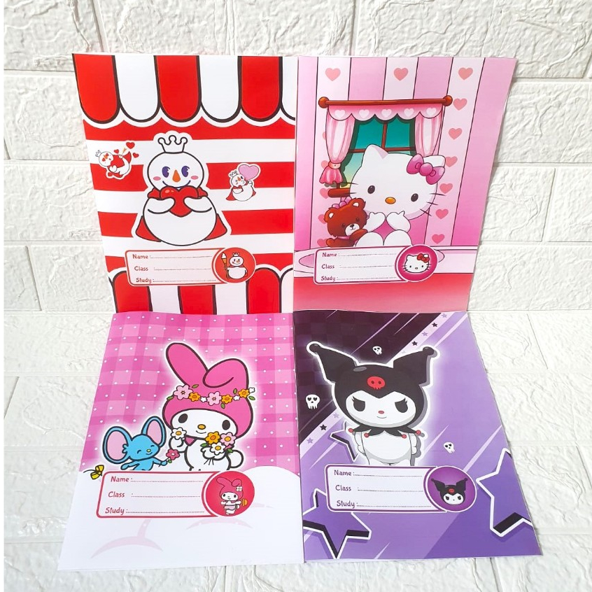 

(ISI 20 LEMBAR) Sampul Buku Fancy Karakter My Melody/KUROMI/CINNAMOROLL Ukuran Kwarto