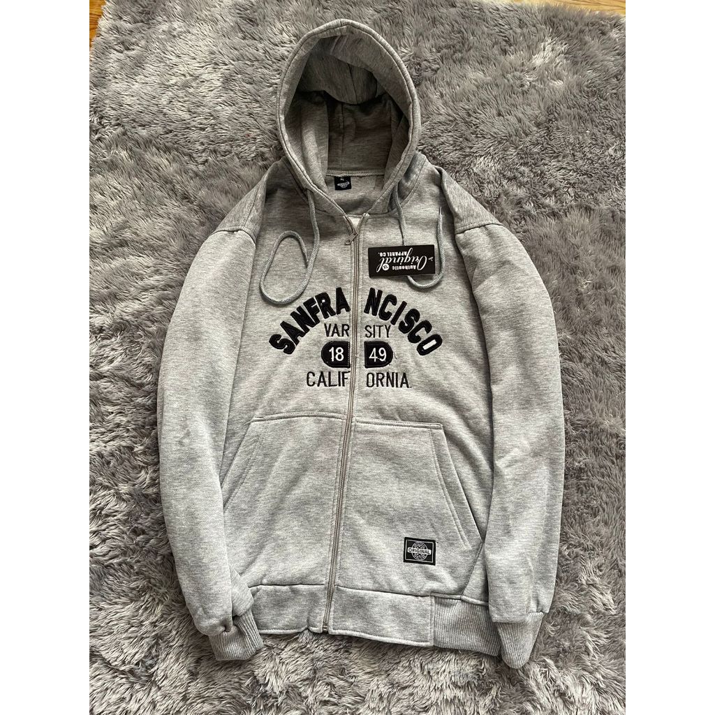 STM WHO Zipper Jaket STM Hoodie WHO AU Zipper Sanprancisco Abbu Full Tag Tulisan FULL Bordir Unisex 