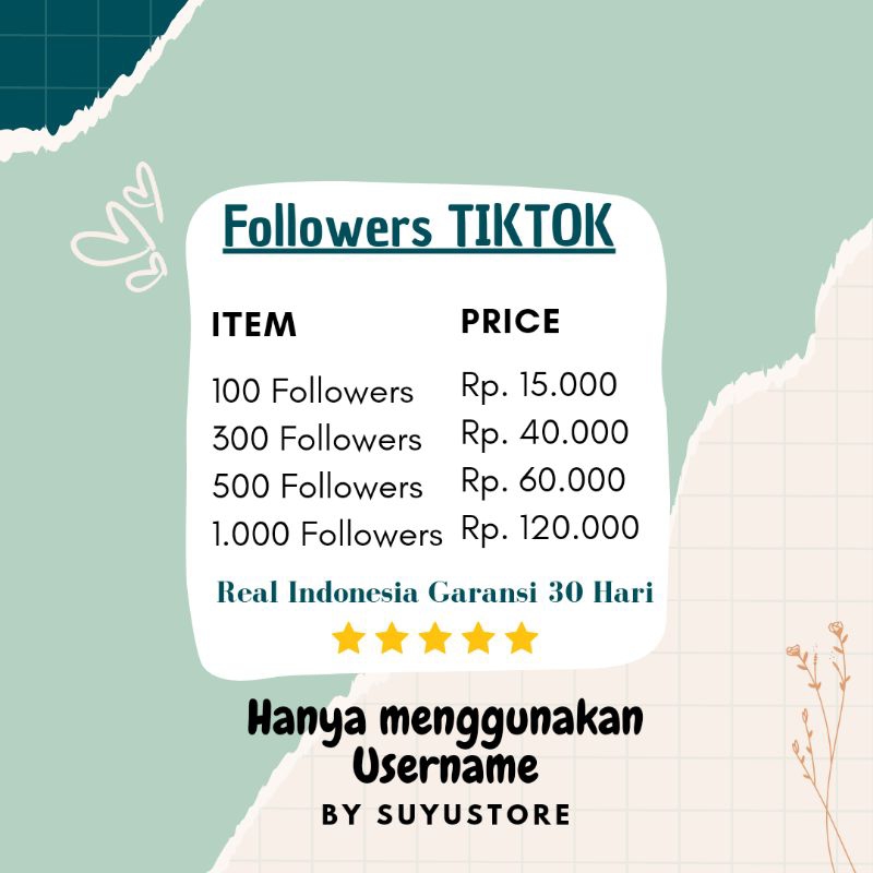 FOLLOWERS TIKTOK AKTIF INDONESIA TERMURAH