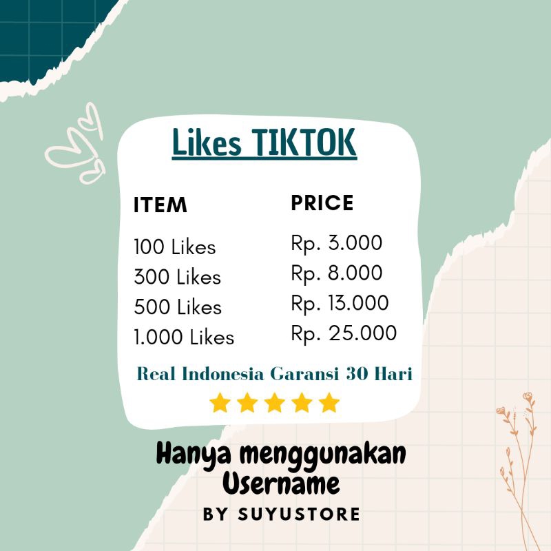 LIKE TIKTOK AKTIF INDONESIA TERMURAH