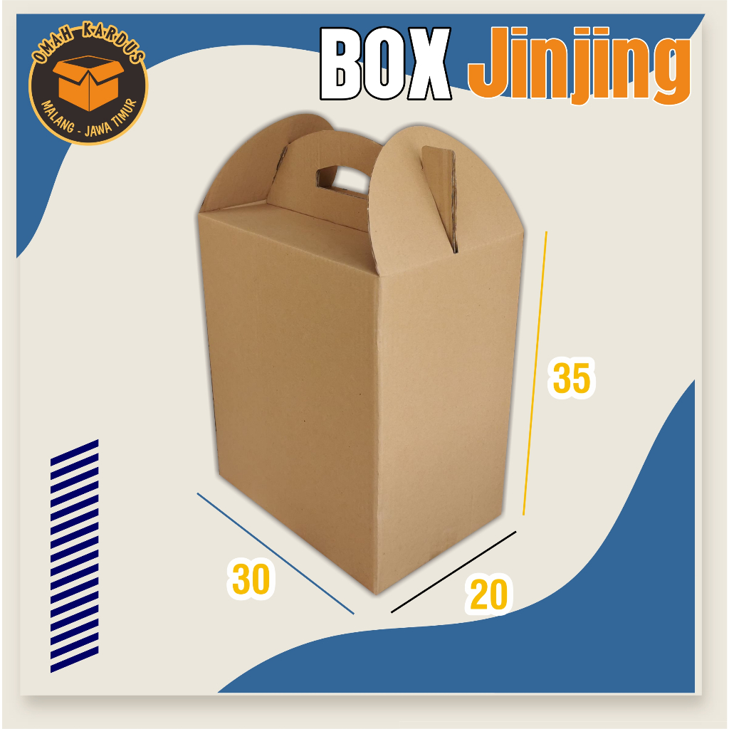 

Box Jinjing POLOS 30x20x35 cm | Kardus takeaway | jinjing/tenteng | kardus buah | hampers | sembako