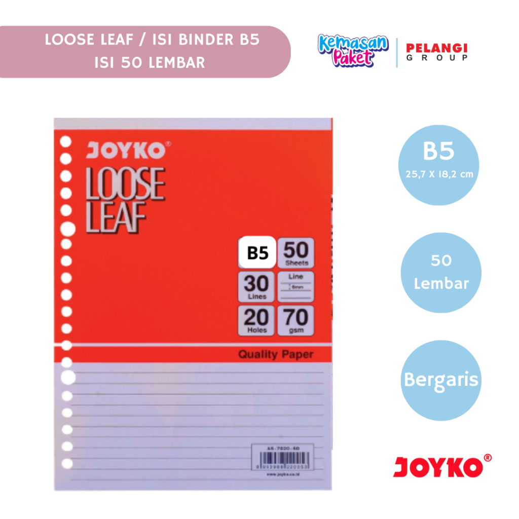 LOOSE LEAF JOYKO B5/BUKU BLINDER ISI 100 LEMBAR DAN 50 LEMBAR