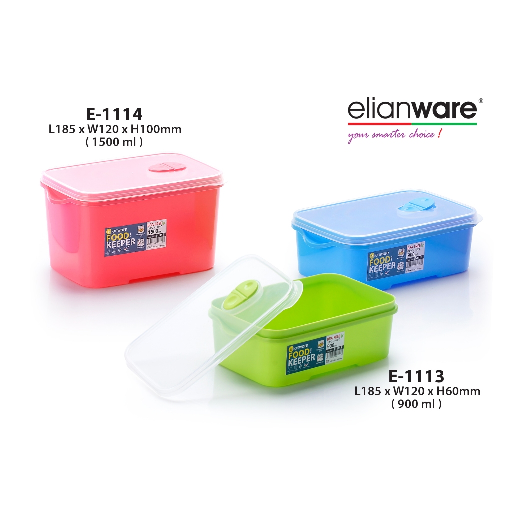 Elianware Food Keeper / Kotak Makan Set Microwavable Food Container BPA Free Special E-1113, E-1114