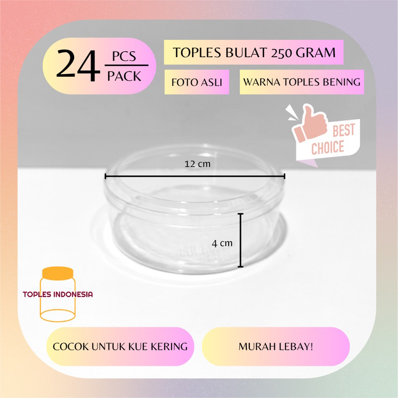 2 LUSIN❗️Toples Kue Kering Bulat Kecil Lebaran 250 gram (1 dus = 24 buah)