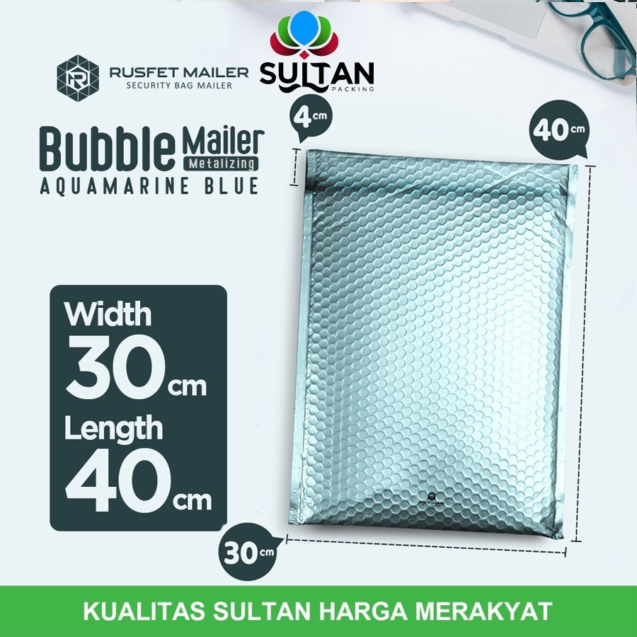 

AMPLOP BUBBLE MURAH|BUBBLE PACKING|BUBBLE MAILER LIGHT BLUE METAL30x40