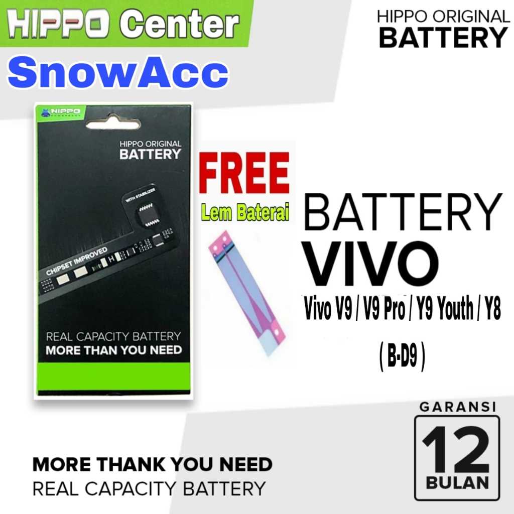 Hippo Baterai Vivo V9 / V9 Pro / Y9 Youth / Y8 Battery Vivo B-D9 / BD9