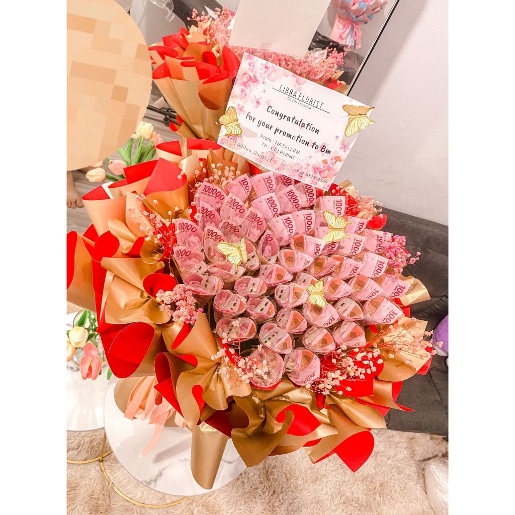 Money Bouquet ISI 50 - 100 LEMBAR /buket uang/ Bouquet ulang tahun/ bouquet surprise/bouquet wisuda 