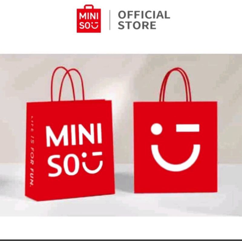 

MINISO PAPER BAG RED UKURAN SMALL MEDIUM LARGE