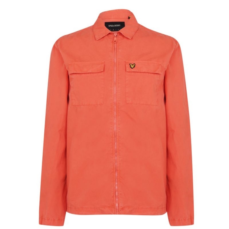 Lyle and Scott Twill Overshirt Jacket Burnt Sienna Original