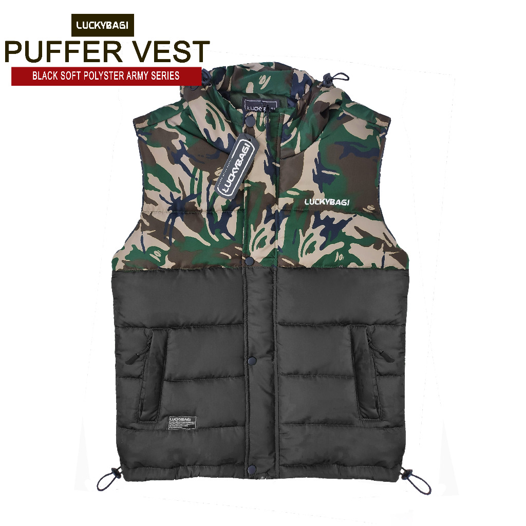 Rompi Pria Army Vest Puffer Rompi Gelembung Vest Riding