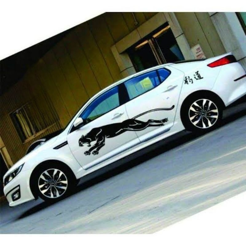 stiker sticker mobil macan black panther leopard cheetah tiger keren