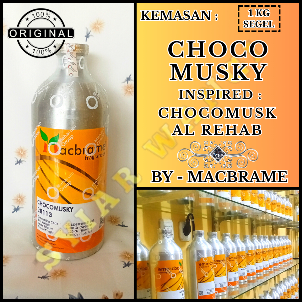 BIANG / BIBIT PARFUM CHOCOMUSKY -Inspired- ( CHOCO MUSK AL REHAB ) PRODUK MACBRAME Packing / kemasan