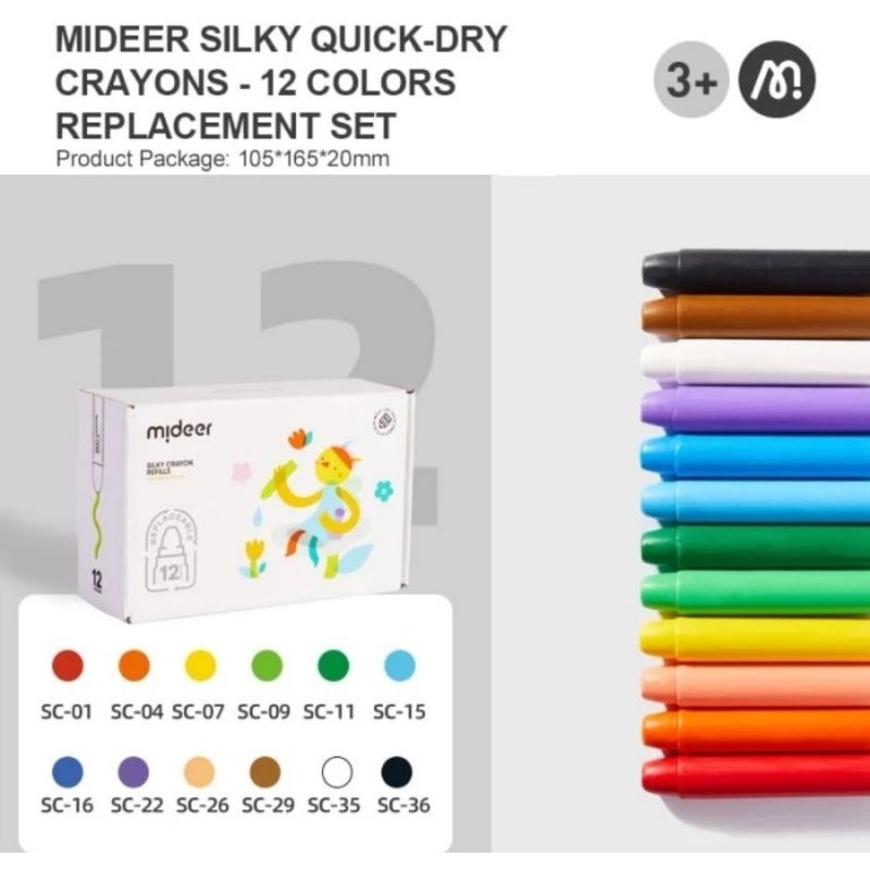 

Mideer refill crayon 12 pc for silky crayon