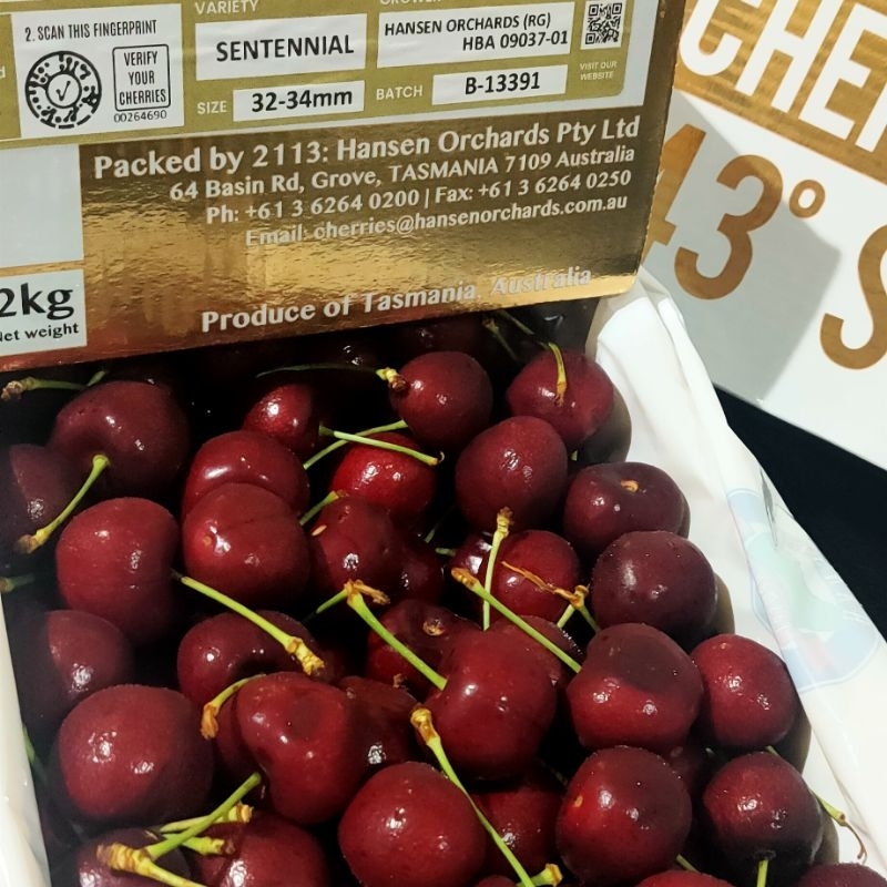 

Fresh Cherry Tasmanian 43 Degree South uk. 32-34