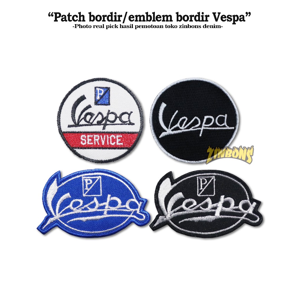 PATCH VESPA EMBLEM BORDIR PATCH JAHIT BACK PATCH BORDIR