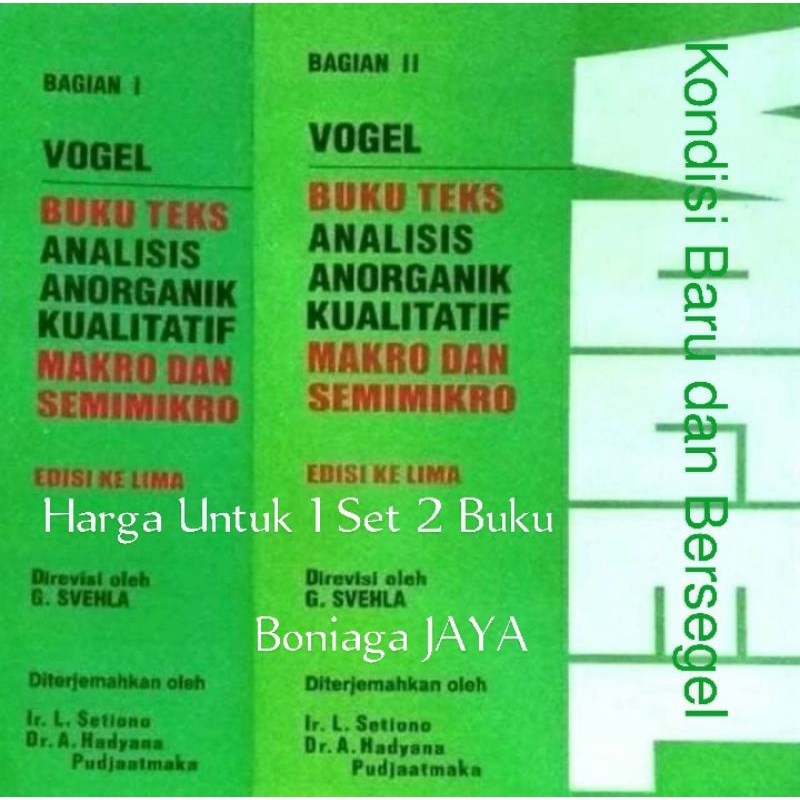 VOGEL , Buku Teks Analisis Anorganik Kualitatif Makro dan Semimikro