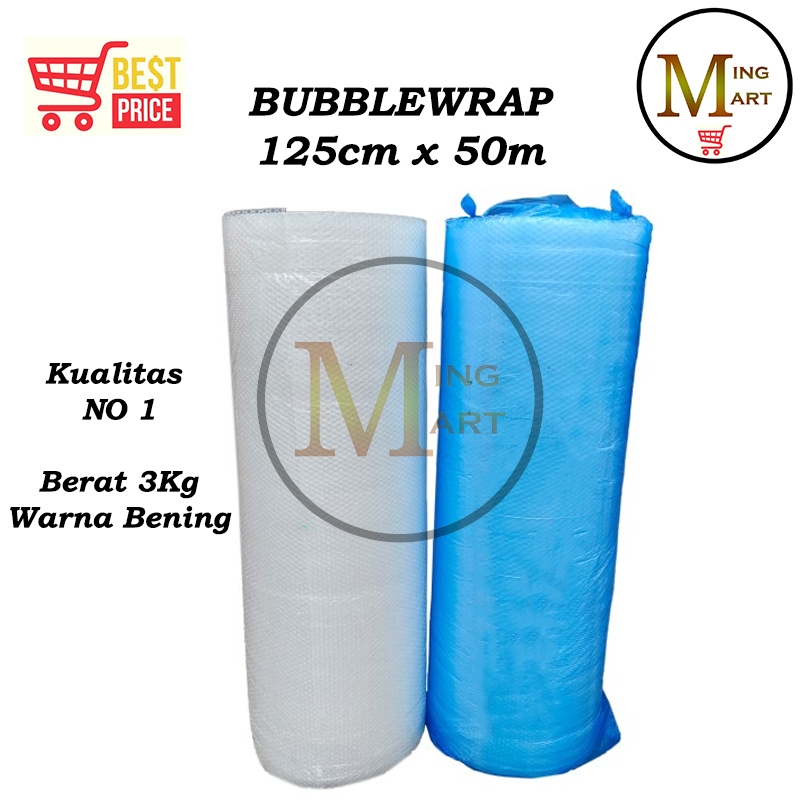 

BubbleWrap Bening Roll 125Cm x 50m Grade A / Terbaik di Kelasnya