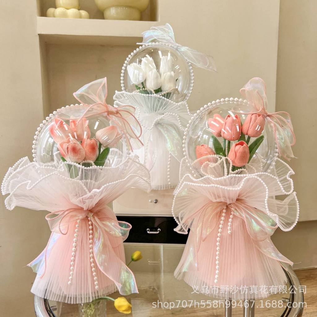 SET RANGKAI BUNGA TULIP BALON AKRILIK/ BUCKET TULIP PREMIUM/ IDE GIFT VALENTINE DAY, BIRTHDAY DLL