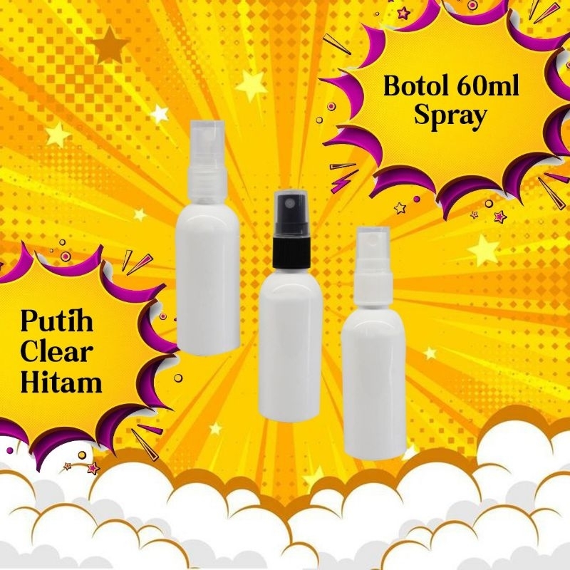 Botol Plastik PET 60ml Tutup Spray Botol Plastik Spray 60ml
