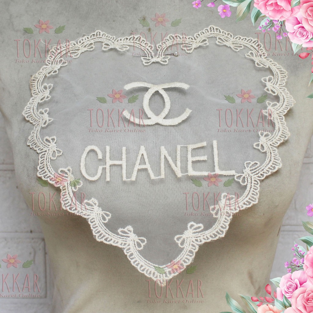 (Per Pcs) AP529 Aplikasi Bordir Tempel / Patch Dada Bunga Cantik