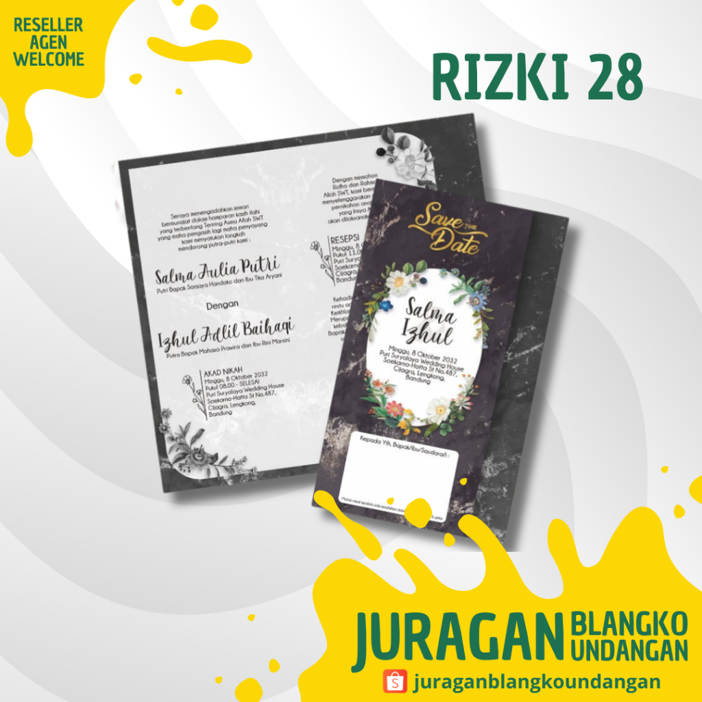 BLANGKO UNDANGAN KOSONG RIZKI 28 MAKASSAR  | UNDANGAN KOSONG | UNDANGAN KHITAN | UNDANGAN NIKAH | KE