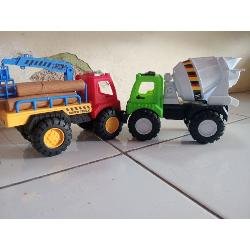 MAINAN MOBIL TRUCK PENGAKUT KAYU MINI AK39/MAINAN MOBIL MOBILAN TRUCK MUAT KAYU