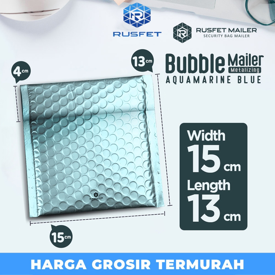 

AMPLOP BUBBLE MURAH|BUBBLE PACKING|BUBBLE MAILER LIGHT BLUE METAL15X13