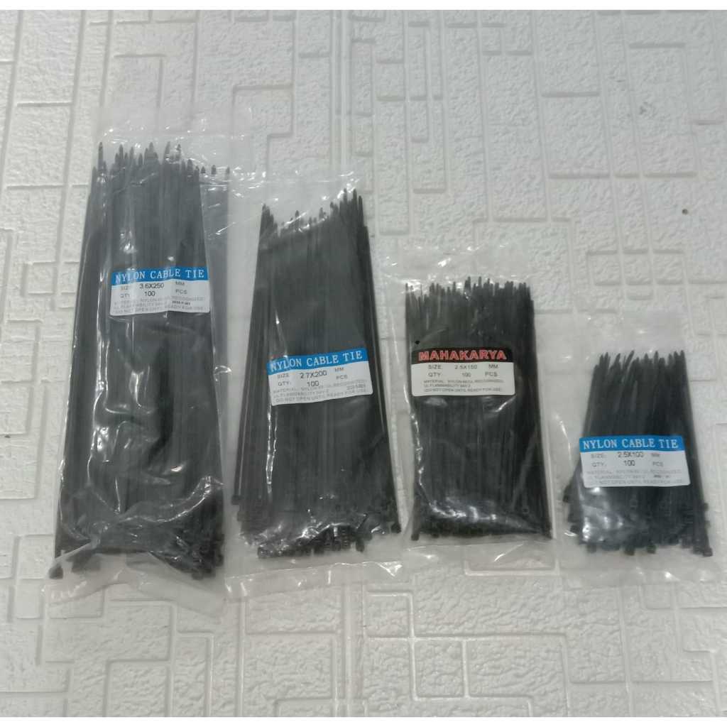 

Kabel Ties Nylon Cable Tie Isi 100 pcs hitam