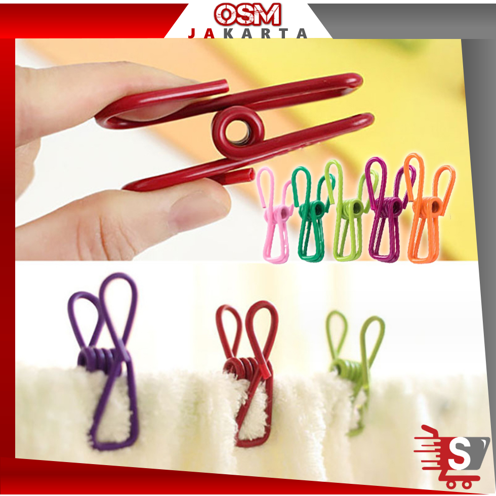 

OSM JKT H6148 Klip Jepitan Serbaguna / Jepitan Warna-Warni Stainless Steel / Klip Multifungsi Isi 10 PCS / Stainless Clip Jemuran
