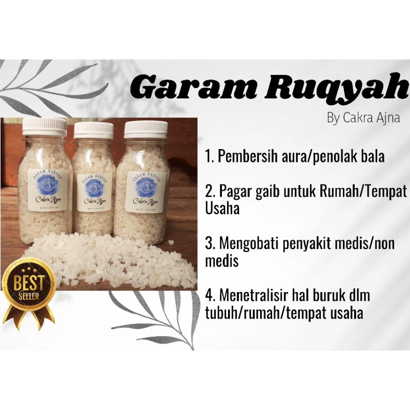 

Garam Ruqyah Cakra Ajna, Garam Ruwatan, Garam Pembersih