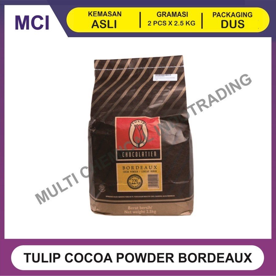 

TULIP BORDEAUX COKLAT BUBUK / COCOA POWDER 2.5 KG - 1 DUS 2 BAG