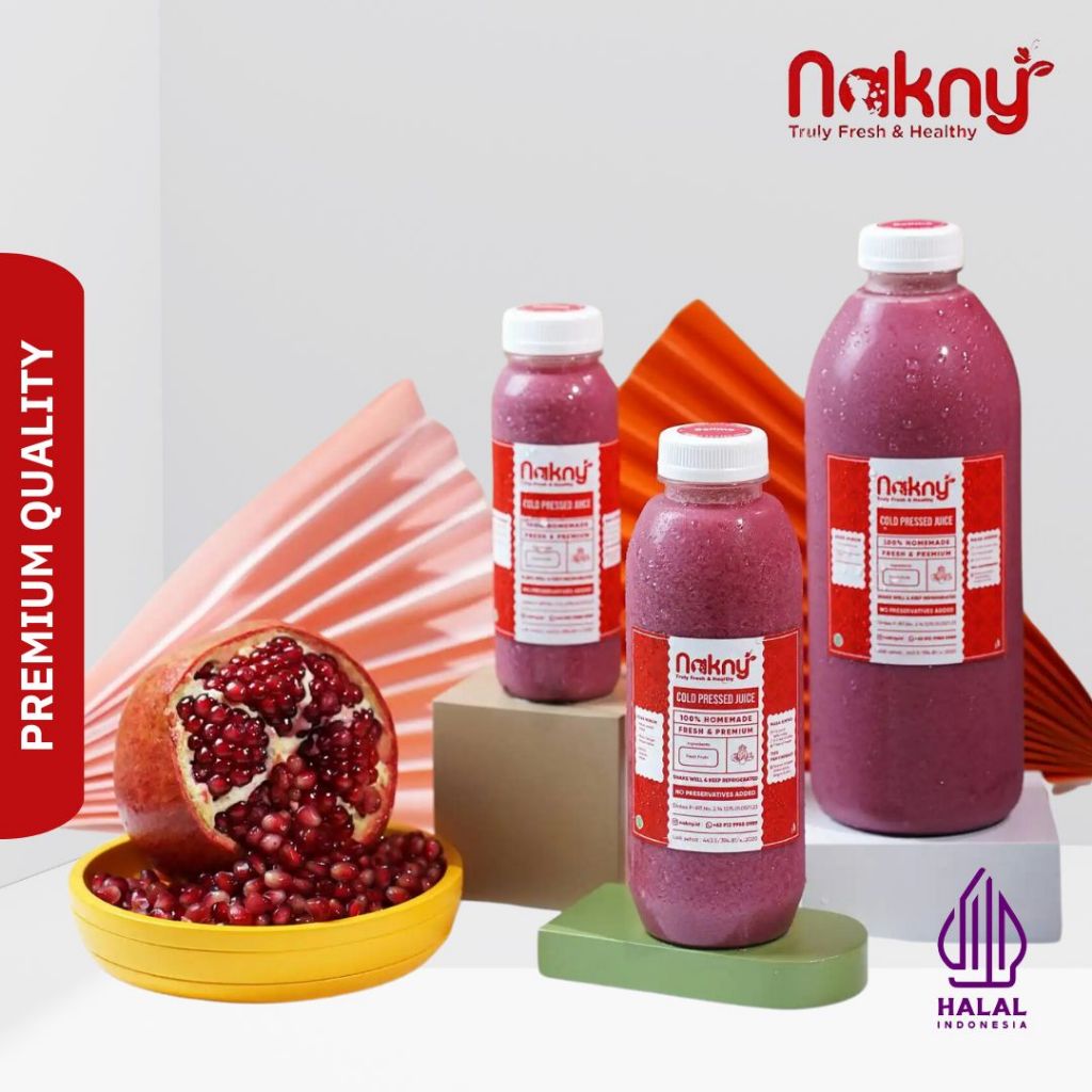 

Pressed Juice Pomegranate | Jus Delima | Cold Press Juice by Nakny 250ml 500ml 1000ml