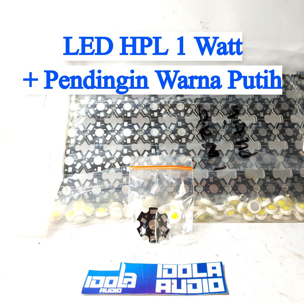 LED HPL 1 Watt + Pendingin Warna Putih | Lampu LED HPL Putih 1 Watt