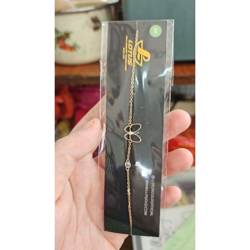 gelang rantai kupu emas asli hwt 375 8k gold