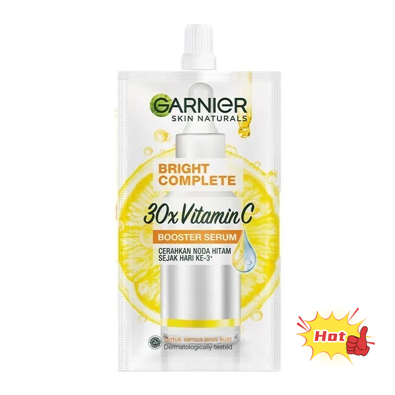 ⭐️COD ORI⭐️ Garnier Bright Complete Vitamin C Booster Serum 7.5ml untuk Pemutih Wajah Mencerahkan Ce