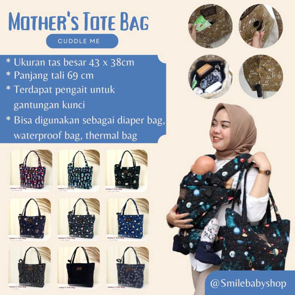 Tas Perlengkapan Bayi Waterproof Multifungsi Mother’s Tote bag CuddleMe Motif Ultimo