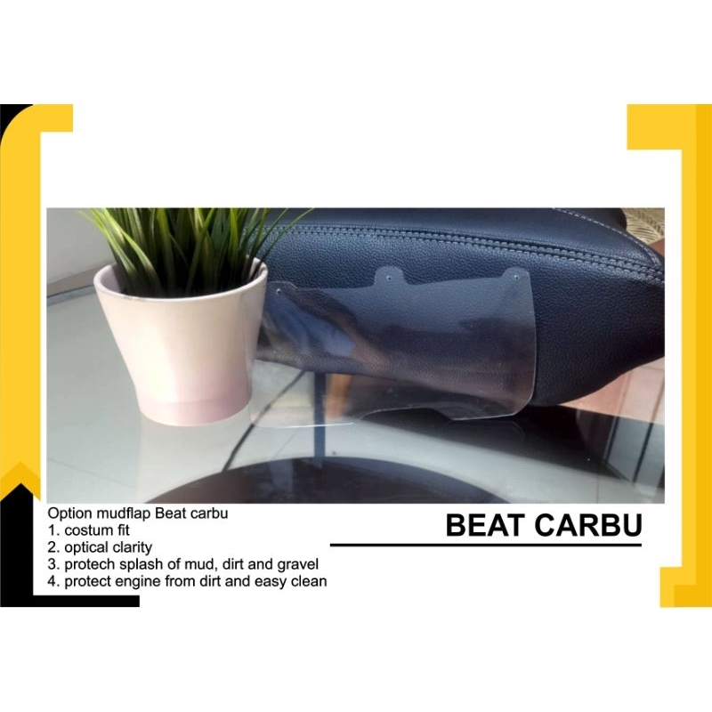 Mudflap premium Honda Beat Karbu/Carbu aksesoris variasi penahan lumpur warna clear