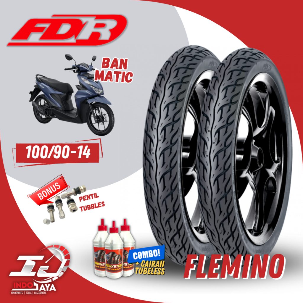 (READY COD) BAN LUAR FDR FLEMINO (100/90-14) BAN MATIC TUBELESS / TUBLES /  BEAT DELUXE / STREET / P