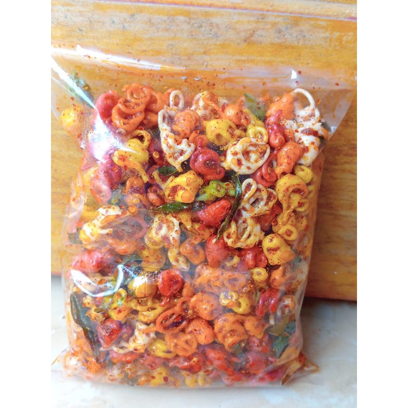 

kerupuk seblak kerupuk Gelung pedas daun jeruk 1kg