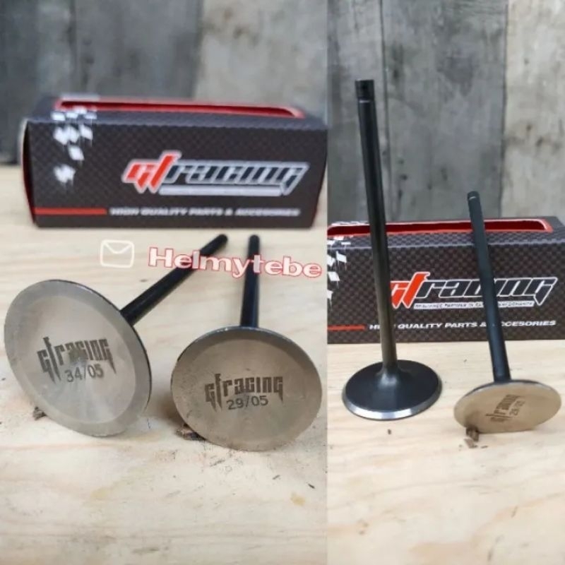 klep GF racing 34/29 batang 5mm /Valve klep Tiger 34/29 batang 5mm bahan sudutan