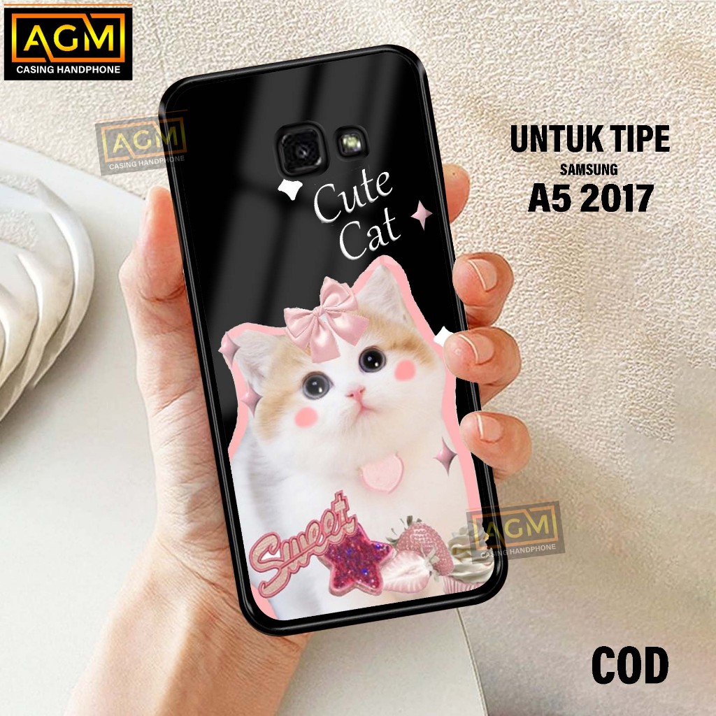 Case Samsung A5 2017 - New Case Glossy casing Hp Samsung A5 2017 [Motif CUTE CAT] - AGM Case softcas