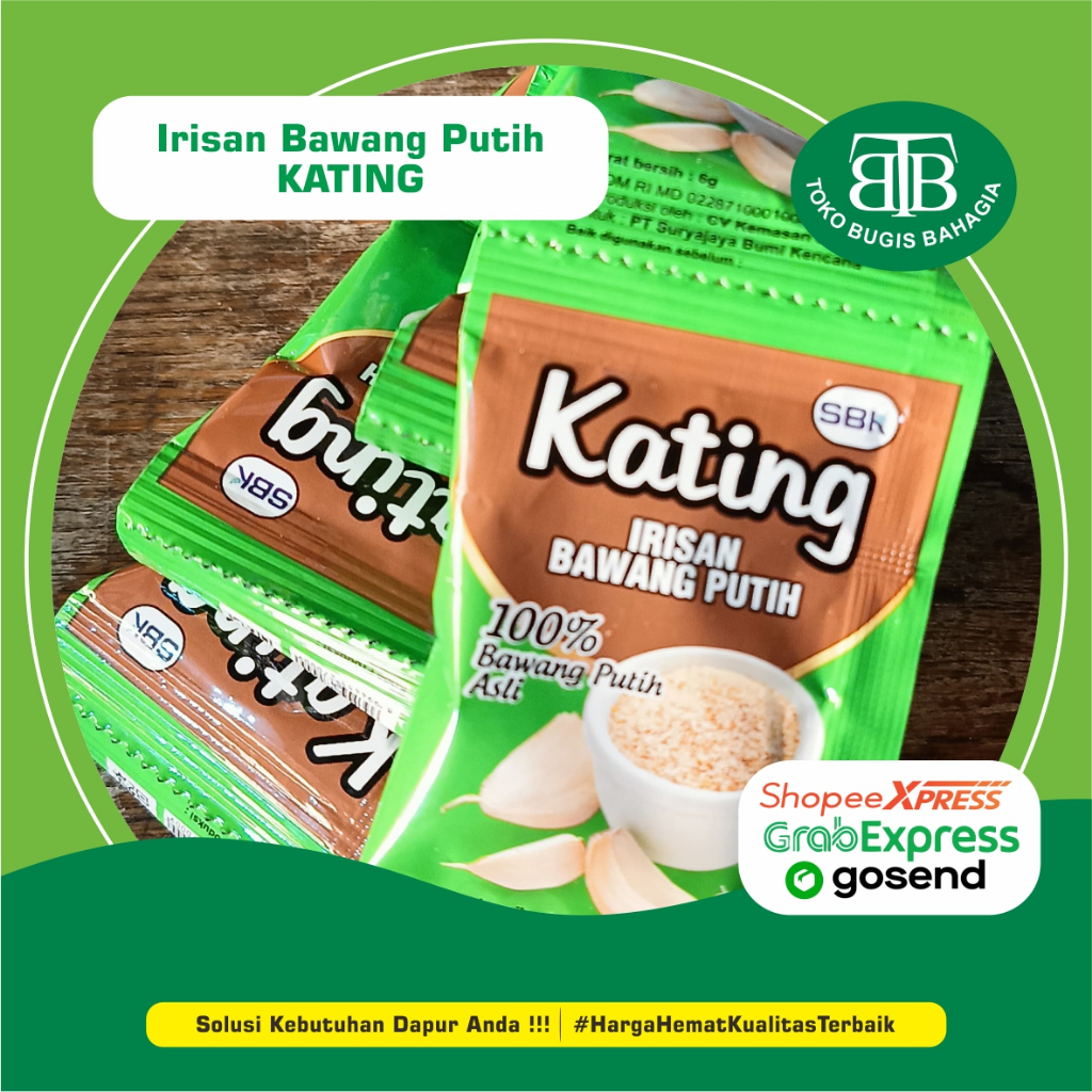 

Irisan Bawang Putih Sachet KATING, Murah Makassar