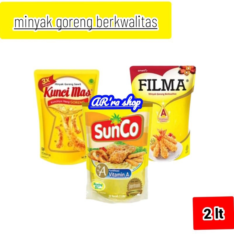 

minyak goreng sunco/kunci mas 2 lt refil dll