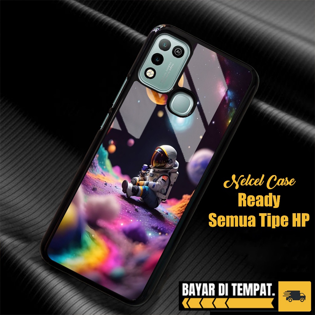 Case Infinix Hot 10 Play 11 Play Casing Infinix Hot 10 Play 11 Play Karakter Astronot Case Glossy Ca